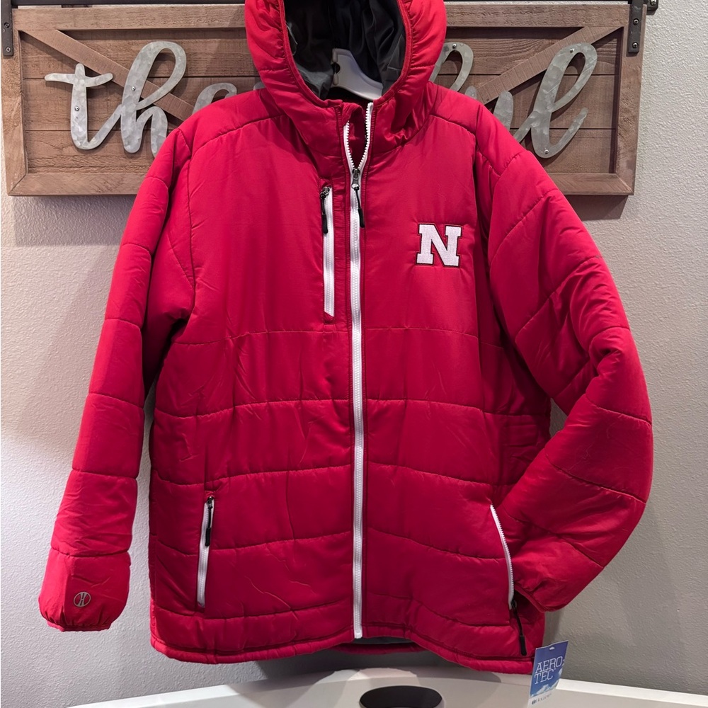 ONE OF A KIND! Aero tech Nebraska Cornhuskers stadium puffer jacket! NWT!